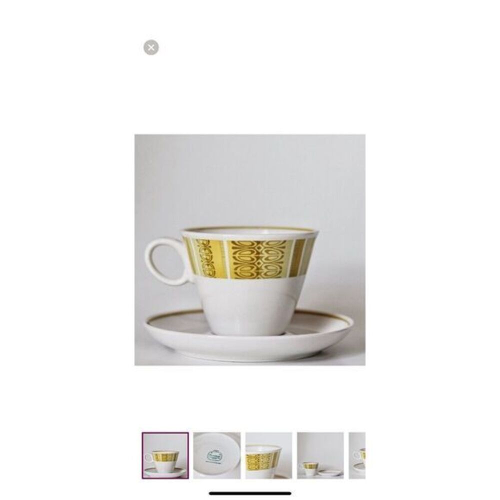 MCM Franciscan Antigua Whitestone Ware  cup and‎ saucer Set Of 6